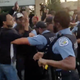 Confrontation between protesters and Chicago police, July 14, 2018.